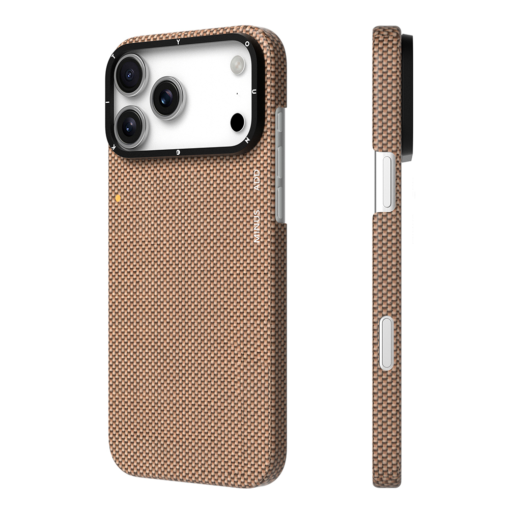 Apple iPhone 17 Pro Kılıf M-safe Şarj Özellikli Aramid Fiber Youngkit 1500D Kevlar Extreme Wing Titanyum-Gold Serisi Kapak - 7