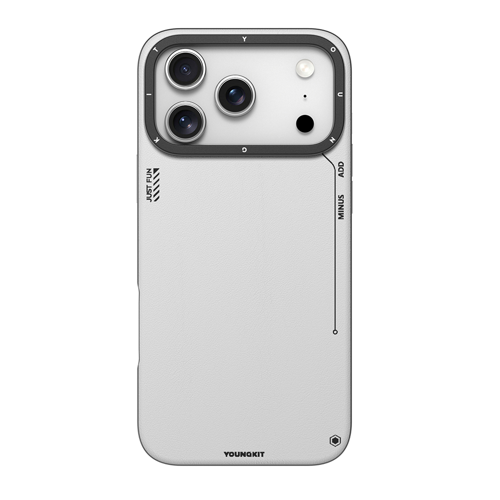 Apple iPhone 17 Pro Kılıf M-safe Şarj Özellikli Basit Mat Deri Desenli Youngkit Tech Fashion Serisi Kapak - 1