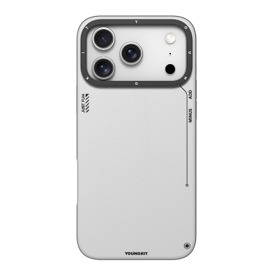 Apple iPhone 17 Pro Kılıf M-safe Şarj Özellikli Basit Mat Deri Desenli Youngkit Tech Fashion Serisi Kapak Gri