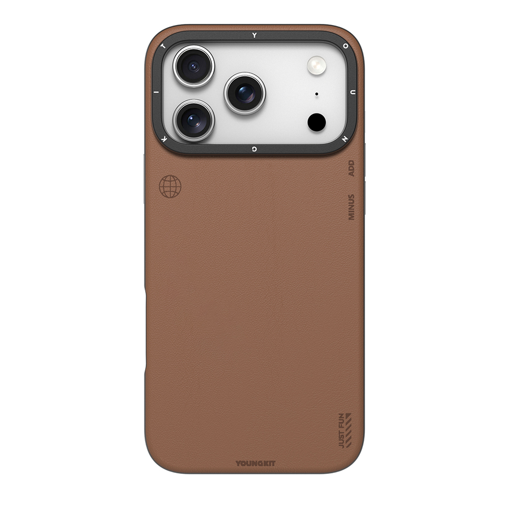 Apple iPhone 17 Pro Kılıf M-safe Şarj Özellikli Basit Mat Deri Desenli Youngkit Tech Fashion Serisi Kapak - 3