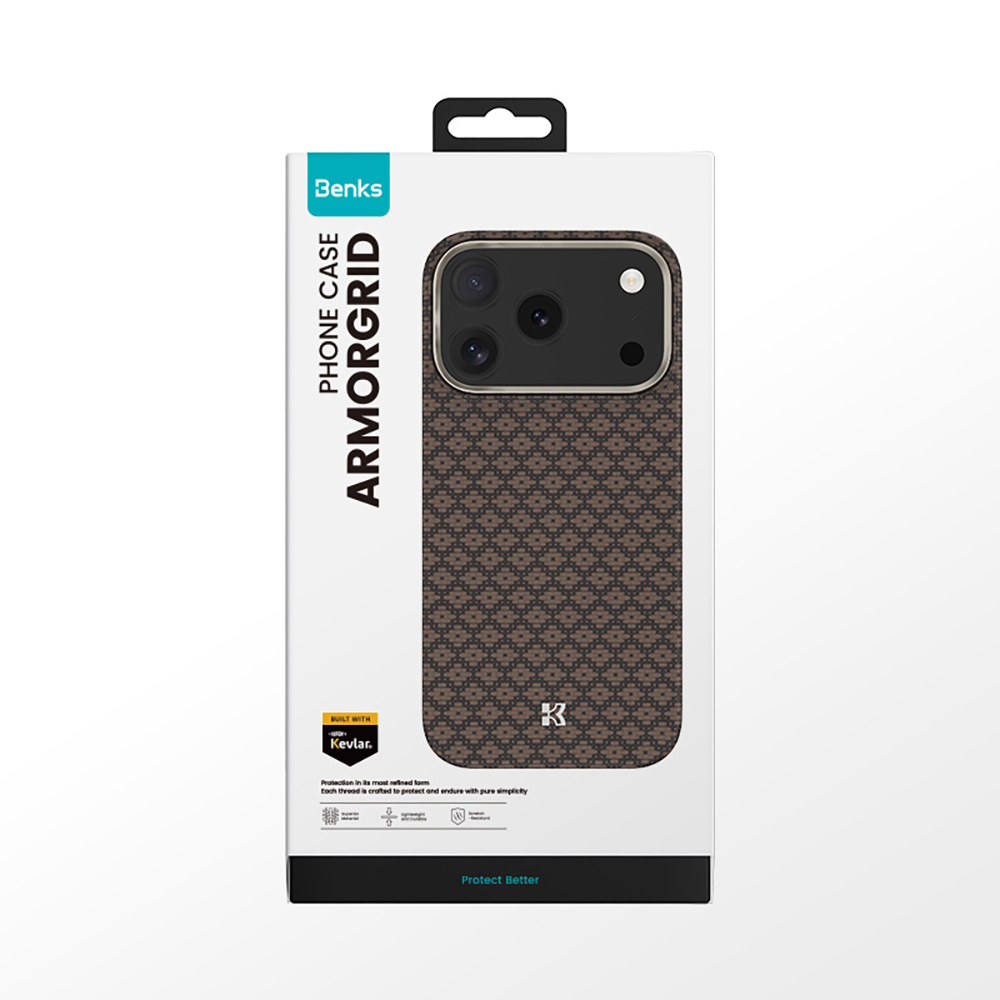 Apple iPhone 17 Pro Kılıf M-Safe Şarj Özellikli Benks ArmorAir ArmorGrid Serisi Kevlar Kapak - 24