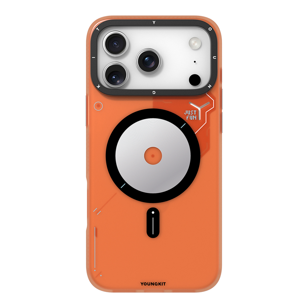 Apple iPhone 17 Pro Kılıf M-safe Şarj Özellikli Disk Desenli Youngkit Disc Battle Kapak - 2
