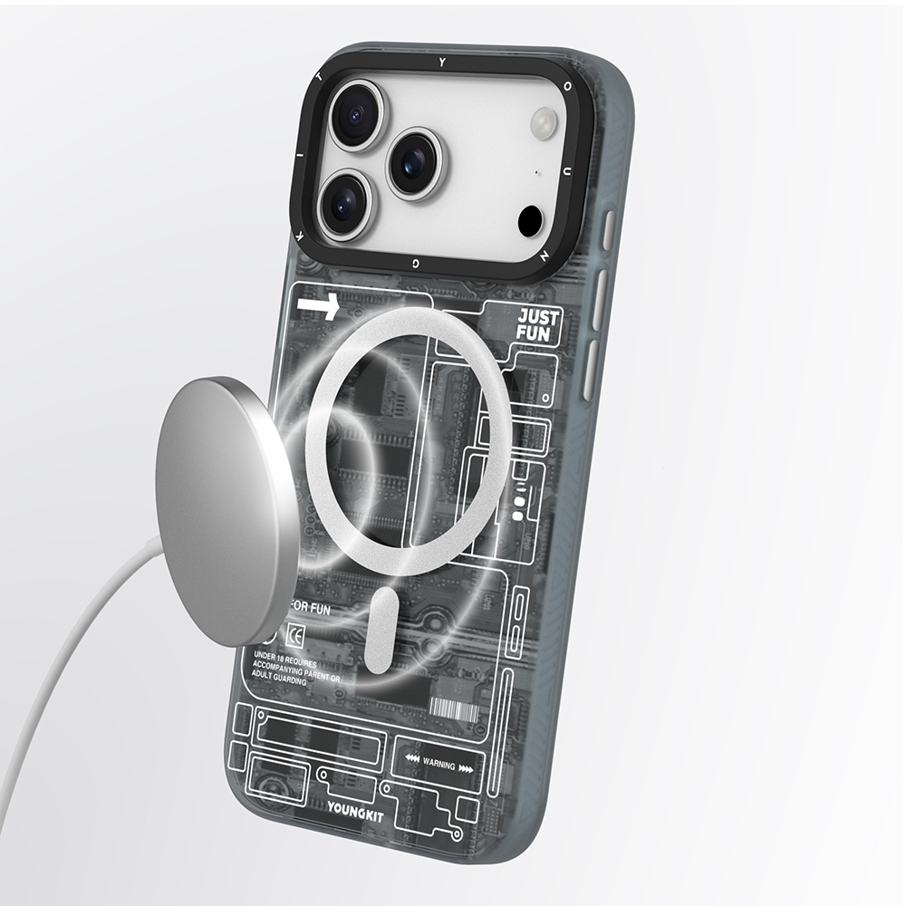 Apple iPhone 17 Pro Kılıf M-safe Şarj Özellikli Kamera Denetim Butonlu Youngkit Technology Serisi Kapak - 15