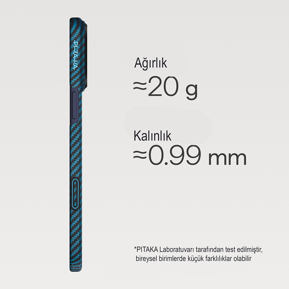 Apple iPhone 17 Pro Kılıf M-Safe Şarj Özellikli Kamera Kontrol Butonlu Aramid Fiber Pitaka Ultra-Slim Kapak - 7