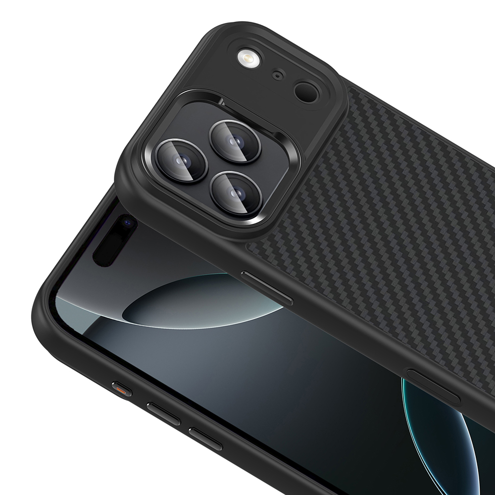 Apple iPhone 17 Pro Kılıf M-Safe Şarj Özellikli Karbon Fiber Görünümlü Zore Truva Silikon Kapak - 8