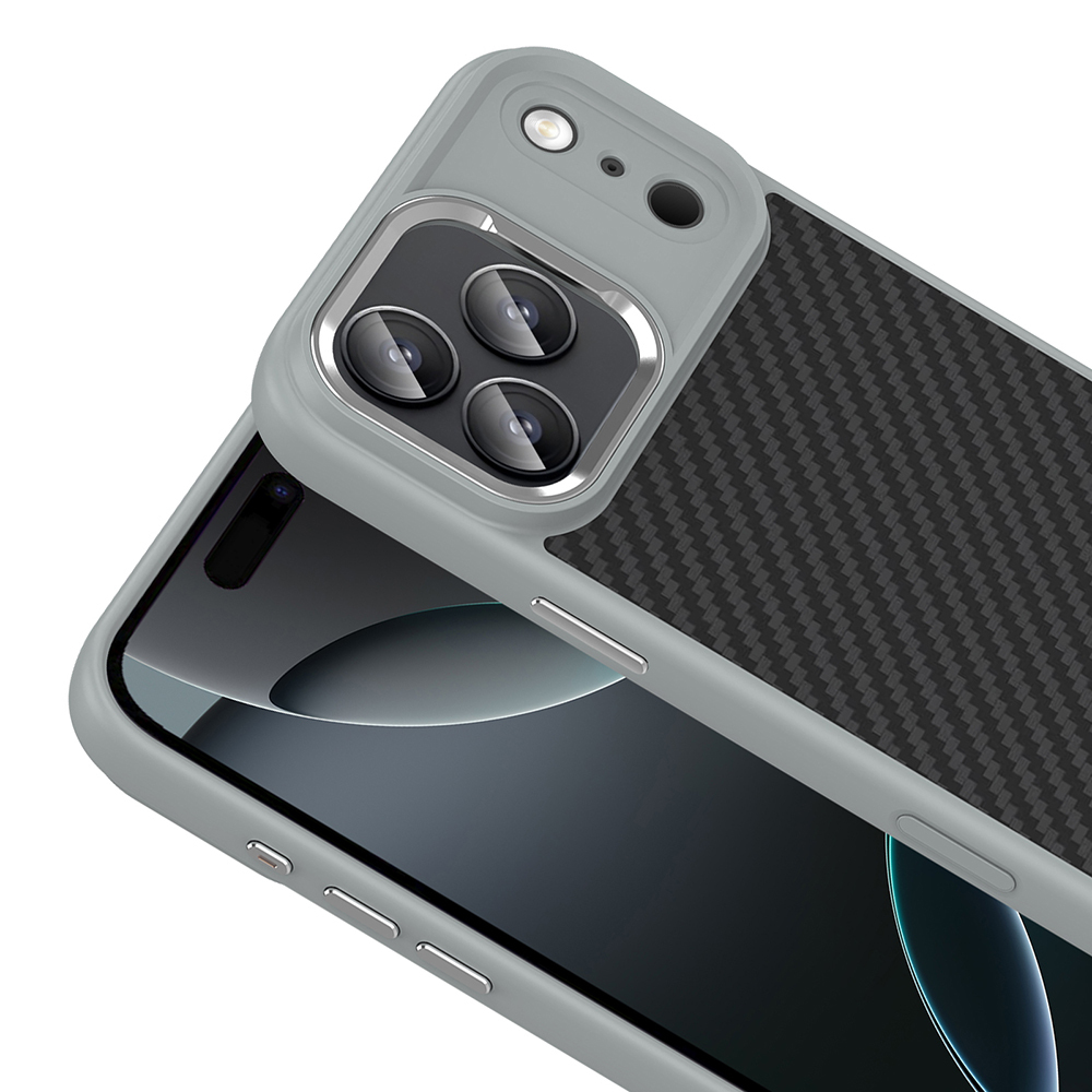 Apple iPhone 17 Pro Kılıf M-Safe Şarj Özellikli Karbon Fiber Görünümlü Zore Truva Silikon Kapak - 9