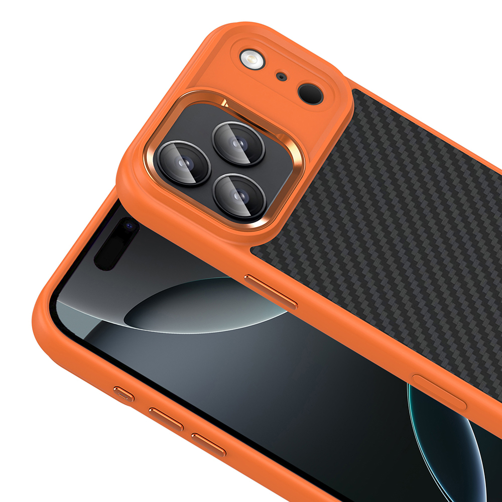 Apple iPhone 17 Pro Kılıf M-Safe Şarj Özellikli Karbon Fiber Görünümlü Zore Truva Silikon Kapak - 10