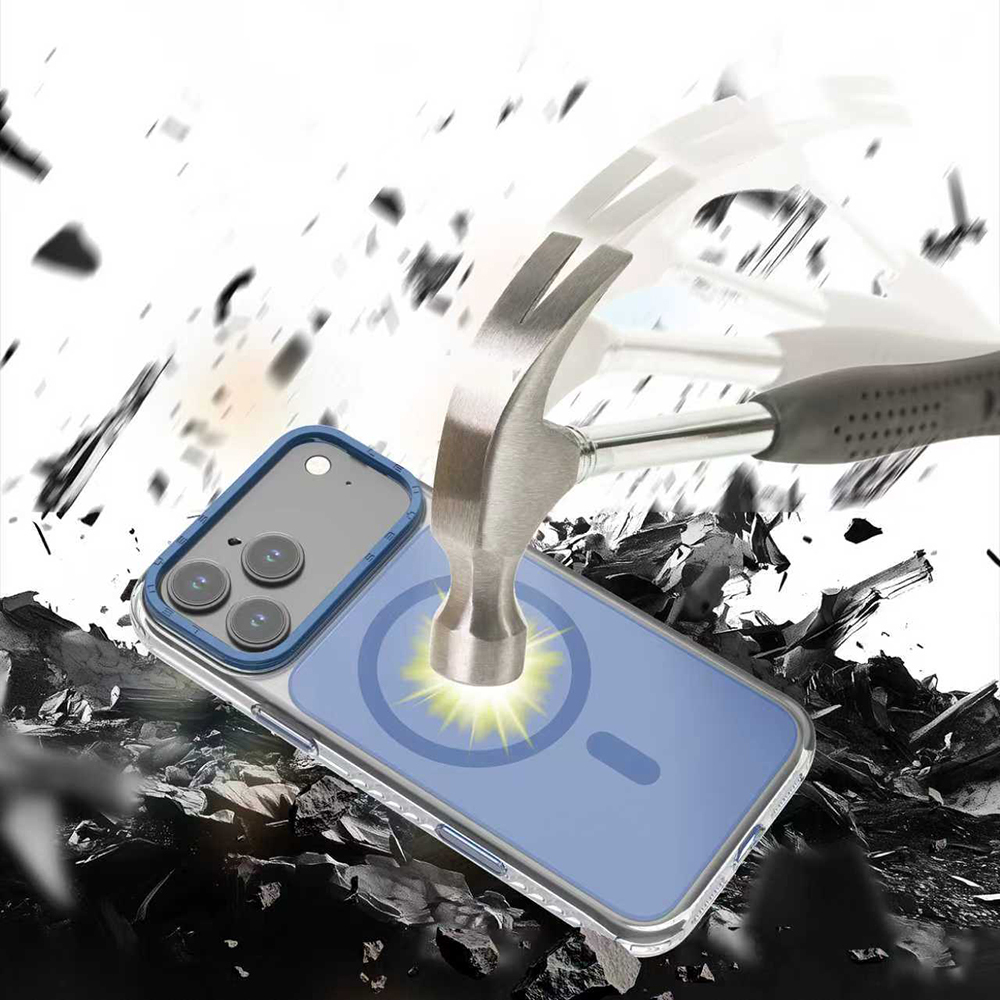 Apple iPhone 17 Pro Kılıf M-safe Şarj Özellikli Metal Kamera Çerçeveli Airbag Tasarımlı Lenyes CK221 Sert PC Kapak - 10