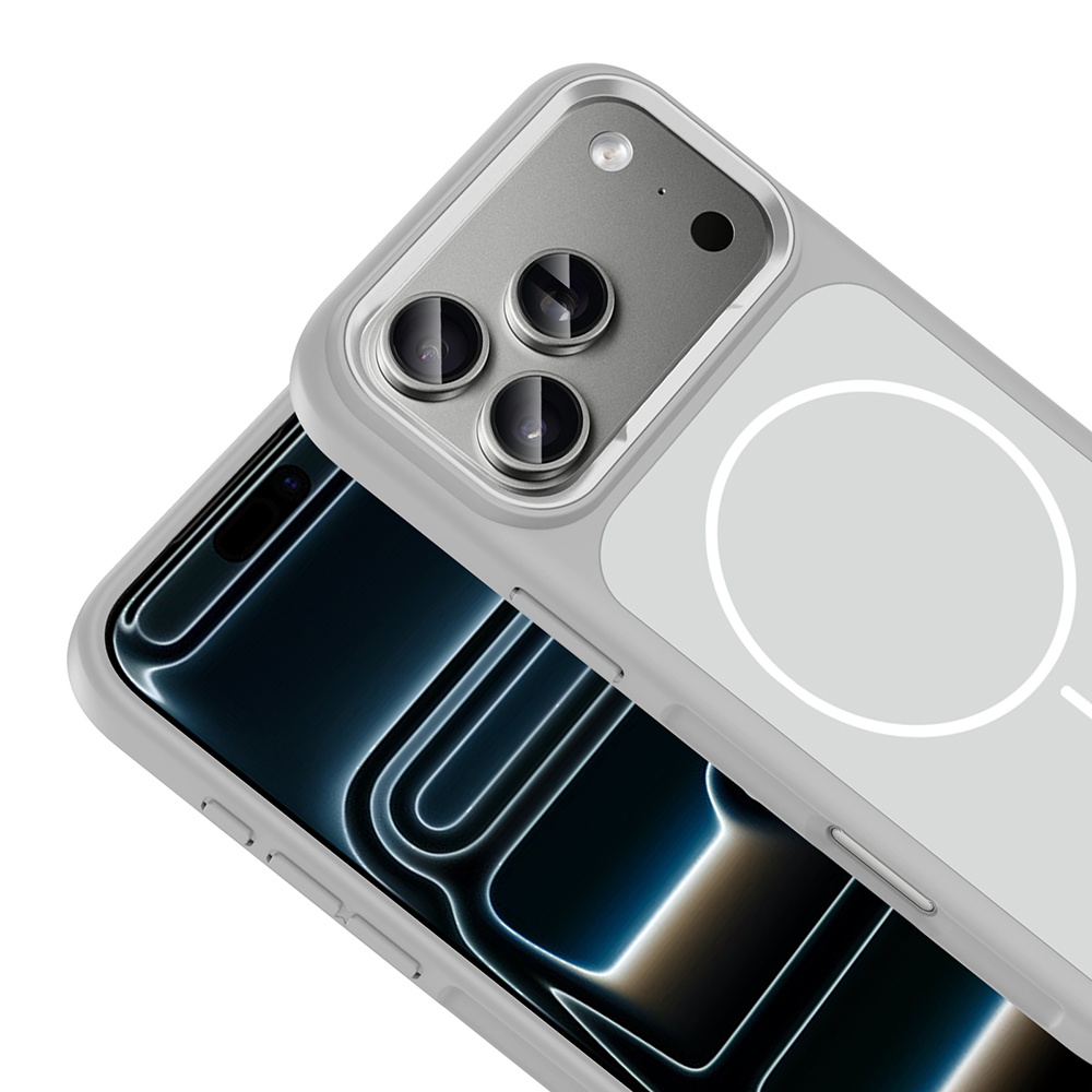Apple iPhone 17 Pro Kılıf M-Safe Şarj Özellikli Metal Kamera Çerçeveli Zore Sanremo Silikon Kapak - 16