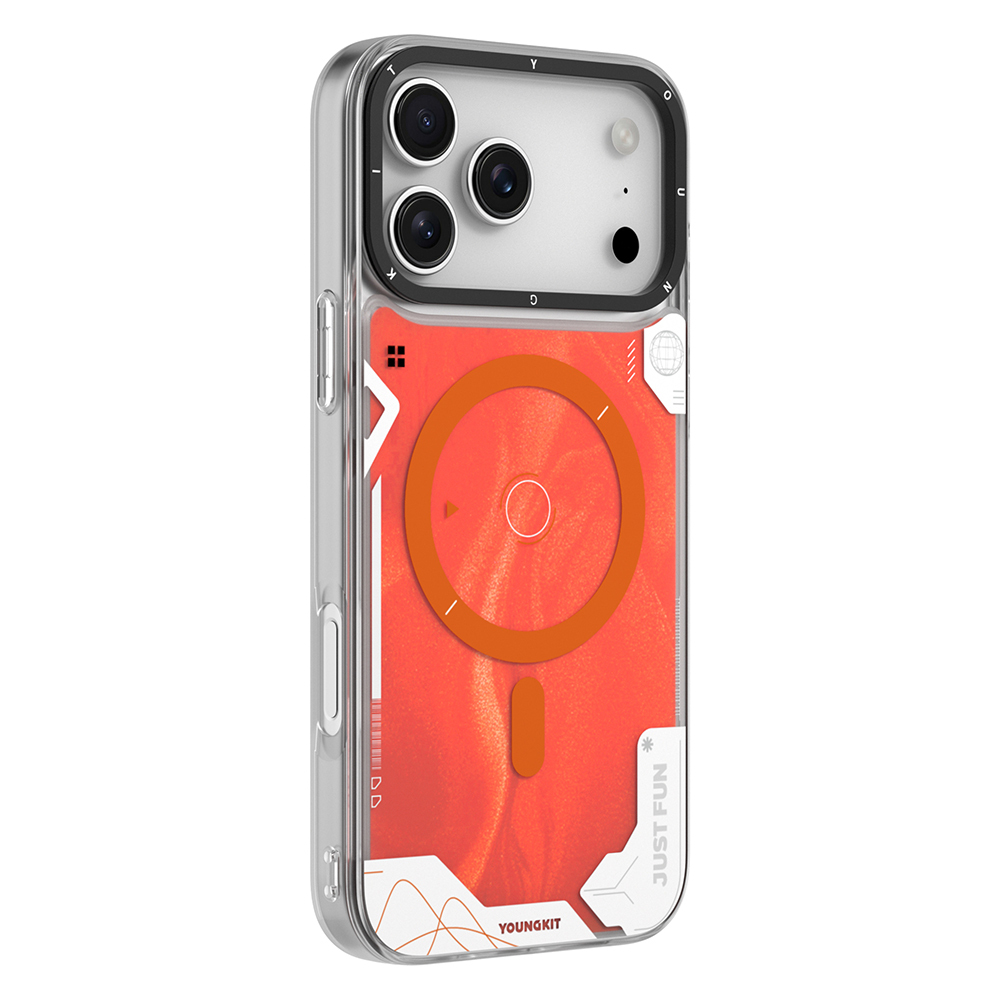 Apple iPhone 17 Pro Kılıf M-safe Şarj Özellikli Parlak Kumlu Sıvılı Tasarımlı Galaxy Fantasy Serisi Kapak - 6