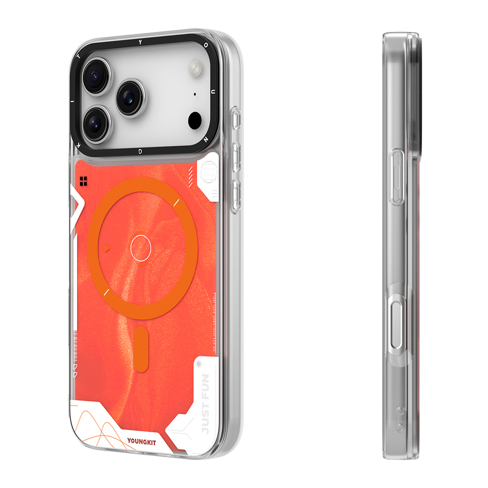 Apple iPhone 17 Pro Kılıf M-safe Şarj Özellikli Parlak Kumlu Sıvılı Tasarımlı Galaxy Fantasy Serisi Kapak - 8