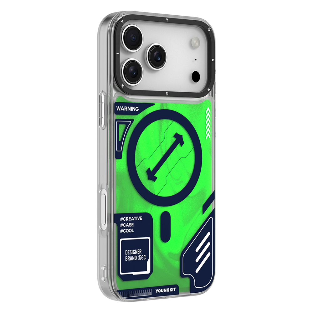 Apple iPhone 17 Pro Kılıf M-safe Şarj Özellikli Parlak Kumlu Sıvılı Tasarımlı Galaxy Fantasy Serisi Kapak - 7