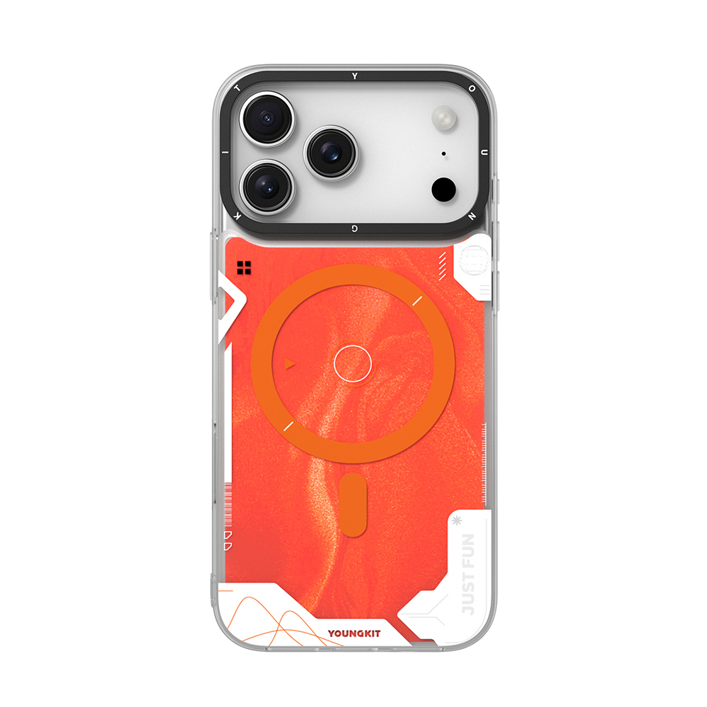 Apple iPhone 17 Pro Kılıf M-safe Şarj Özellikli Parlak Kumlu Sıvılı Tasarımlı Galaxy Fantasy Serisi Kapak - 3