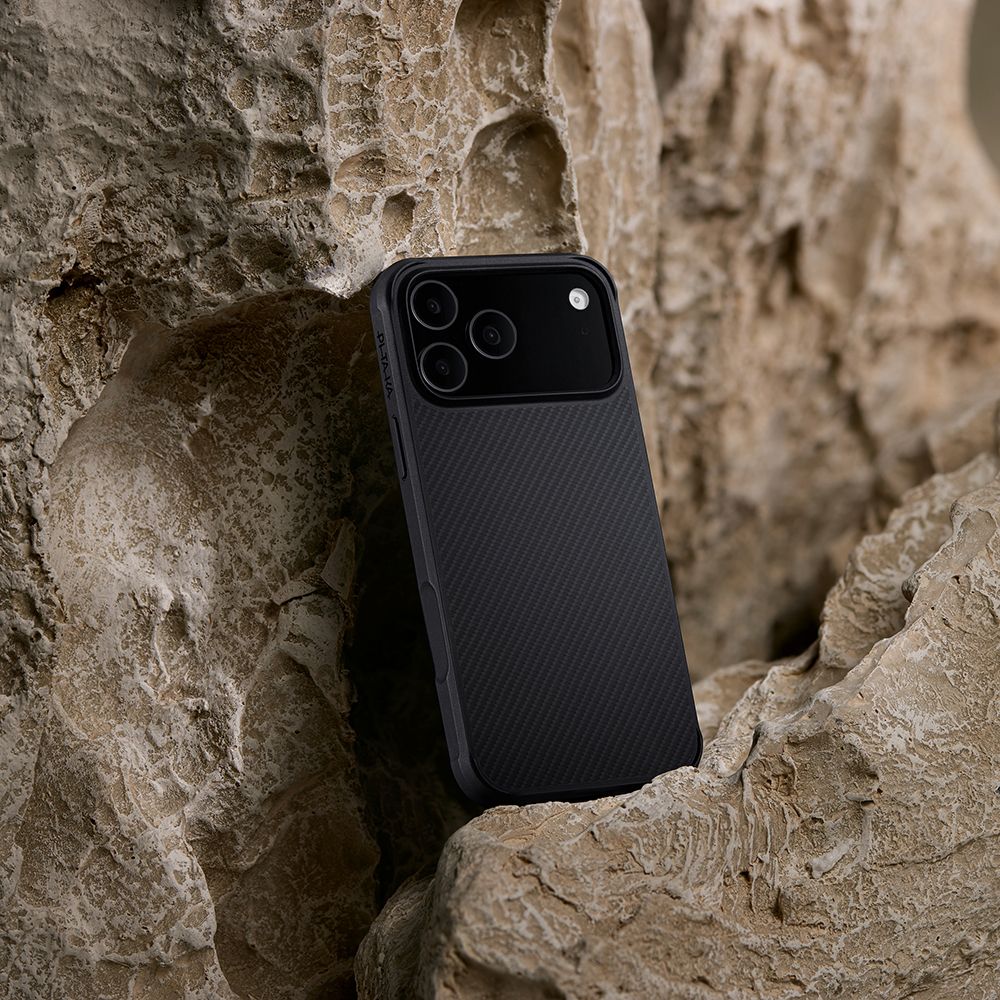 Apple iPhone 17 Pro Kılıf M-safe Şarj Özellikli Pitaka Aramid Pro Guard Serisi Black-Gray Kapak - 8