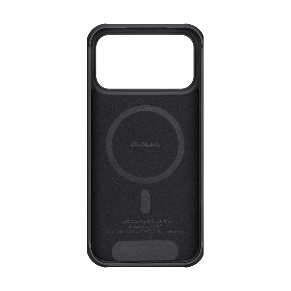 Apple iPhone 17 Pro Kılıf M-safe Şarj Özellikli Pitaka Aramid Pro Guard Serisi Black-Gray Kapak - 5