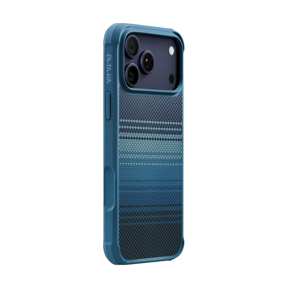 Apple iPhone 17 Pro Kılıf M-safe Şarj Özellikli Pitaka Tactile Woven Sunset-Moonrise Aramid Pro Guard Serisi Kapak - 3