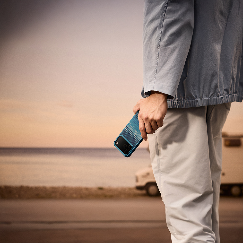 Apple iPhone 17 Pro Kılıf M-safe Şarj Özellikli Pitaka Tactile Woven Sunset-Moonrise Aramid Pro Guard Serisi Kapak - 8