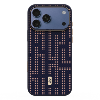 Apple iPhone 17 Pro Kılıf M-safe Şarj Özellikli Raptic Aramid Dual Grid Serisi Kapak Lacivert