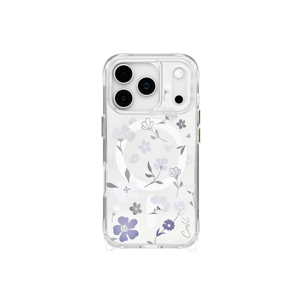Apple iPhone 17 Pro Kılıf M-safe Şarj Özellikli Şeffaf Arka Yüzey Çiçekli Coehl Amara Kapak - 1