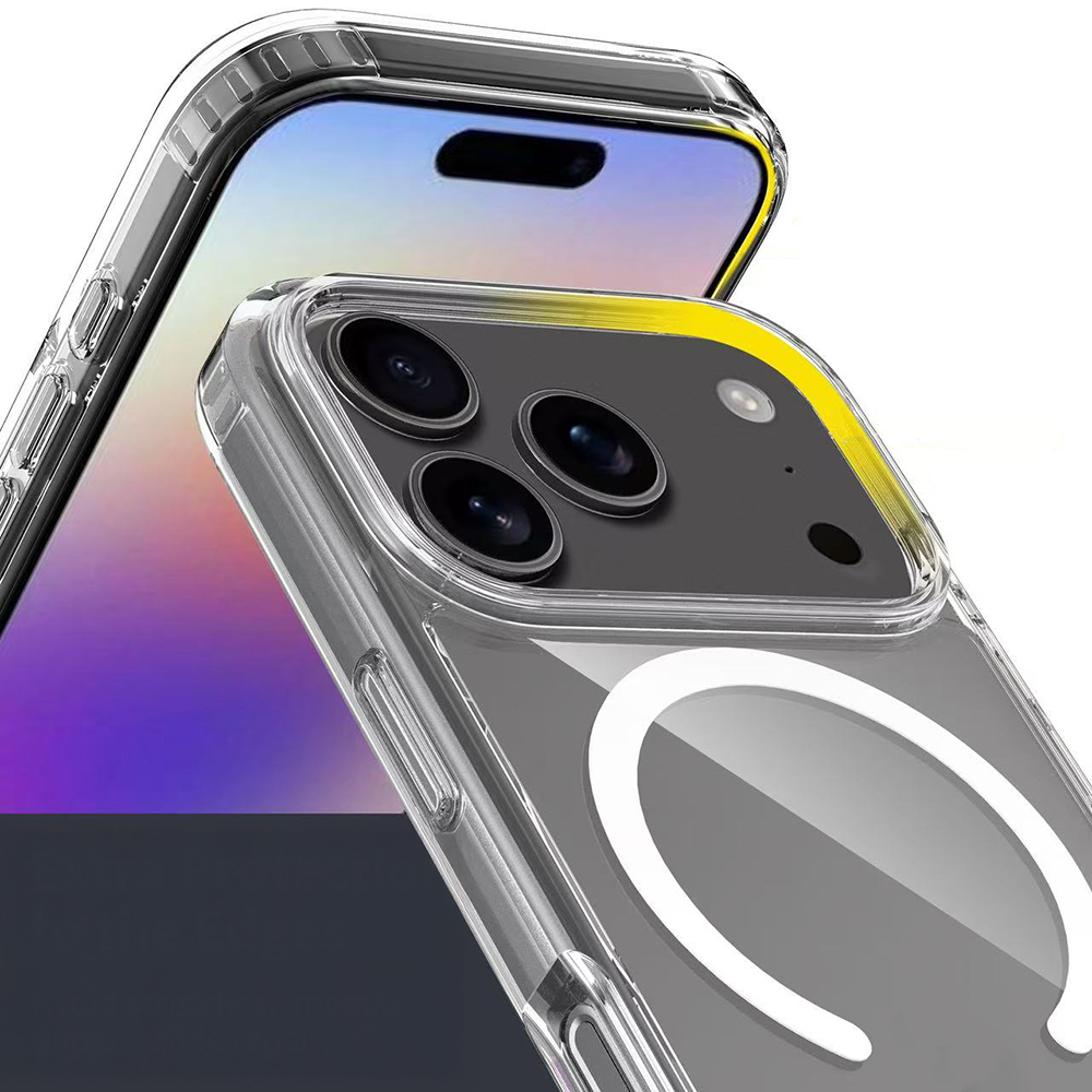 Apple iPhone 17 Pro Kılıf M-safe Şarj Özellikli Şeffaf Sert PC Zore Embos Kapak - 3