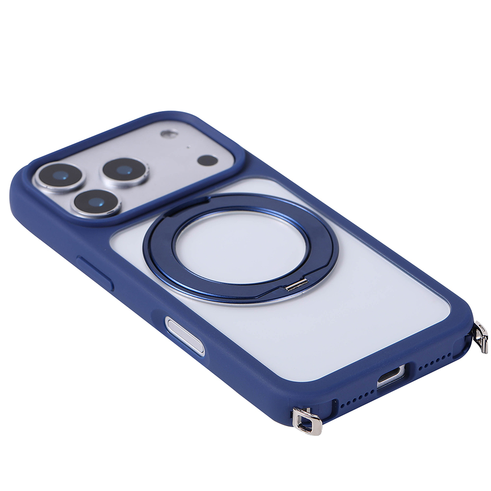 Apple iPhone 17 Pro Kılıf M-Safe Şarj Özellikli Standlı Zore Piza Silikon Kapak - 6