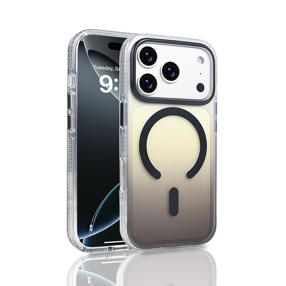 Apple iPhone 17 Pro Kılıf M-safe Şarj Özellikli Transparan Renk Geçişli Zore Toros Kapak - 1