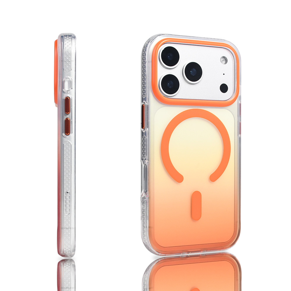 Apple iPhone 17 Pro Kılıf M-safe Şarj Özellikli Transparan Renk Geçişli Zore Toros Kapak - 13