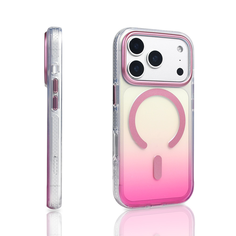 Apple iPhone 17 Pro Kılıf M-safe Şarj Özellikli Transparan Renk Geçişli Zore Toros Kapak - 17