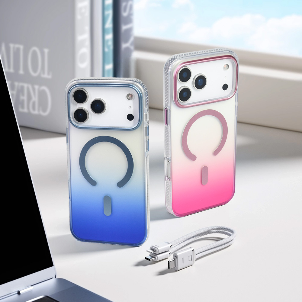 Apple iPhone 17 Pro Kılıf M-safe Şarj Özellikli Transparan Renk Geçişli Zore Toros Kapak - 20