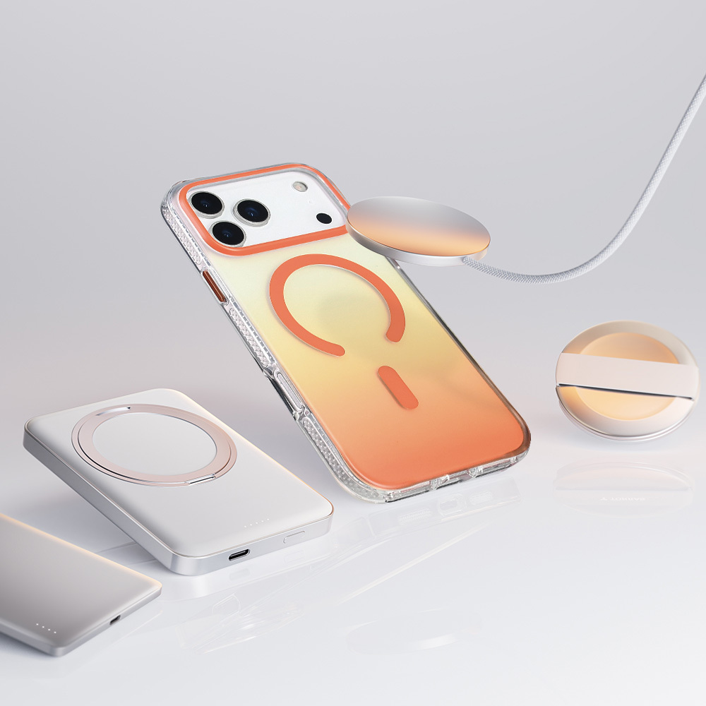 Apple iPhone 17 Pro Kılıf M-safe Şarj Özellikli Transparan Renk Geçişli Zore Toros Kapak - 26