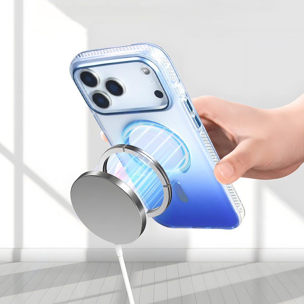 Apple iPhone 17 Pro Kılıf M-safe Şarj Özellikli Transparan Renk Geçişli Zore Toros Kapak - 27