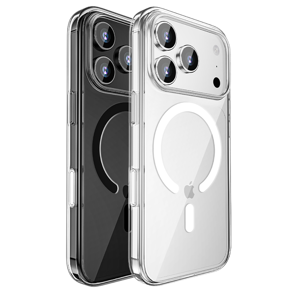 Apple iPhone 17 Pro Kılıf M-safe Şarj Özellikli Transparan Sert PC Wlons Pita Kapak - 3