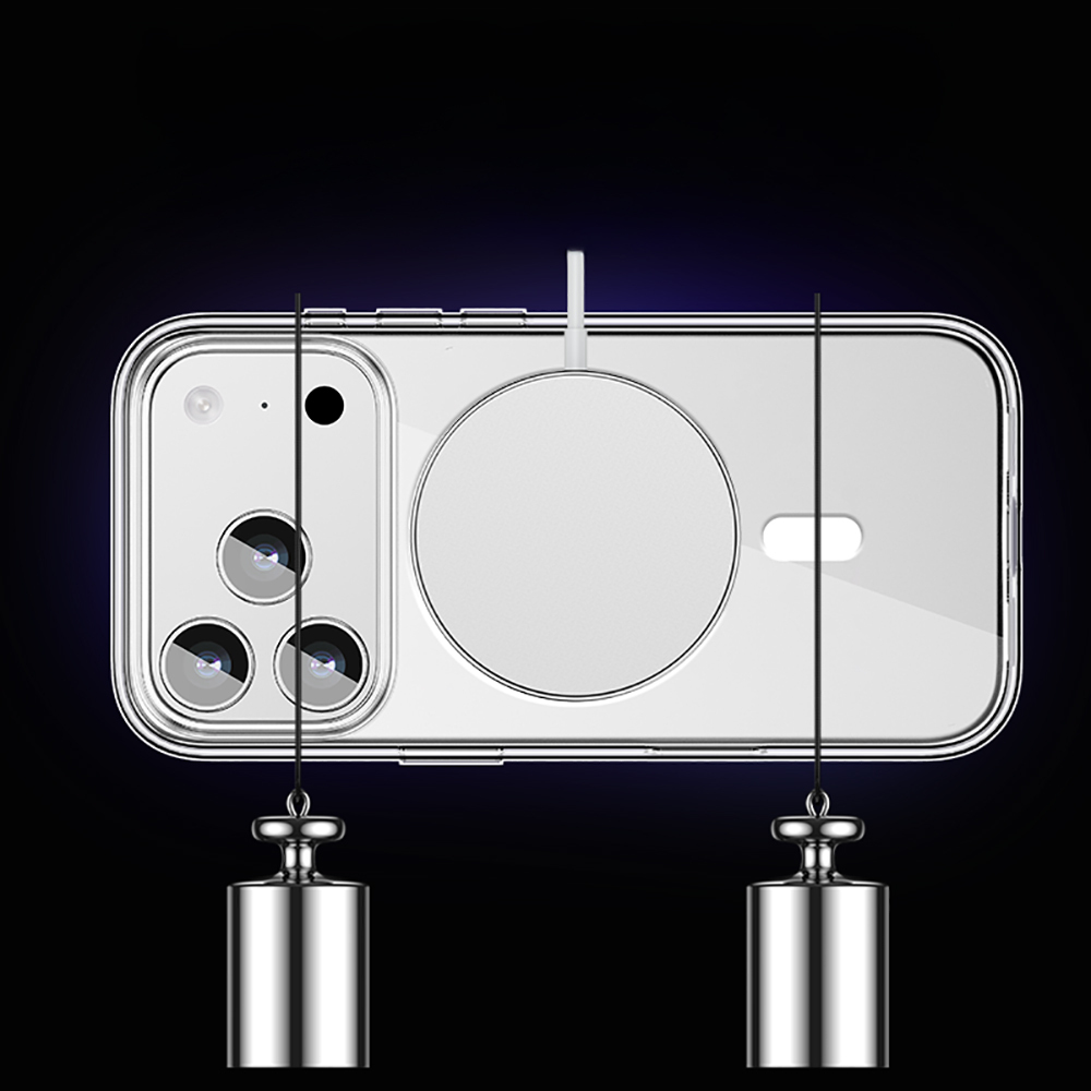 Apple iPhone 17 Pro Kılıf M-safe Şarj Özellikli Transparan Sert PC Wlons Pita Kapak - 9