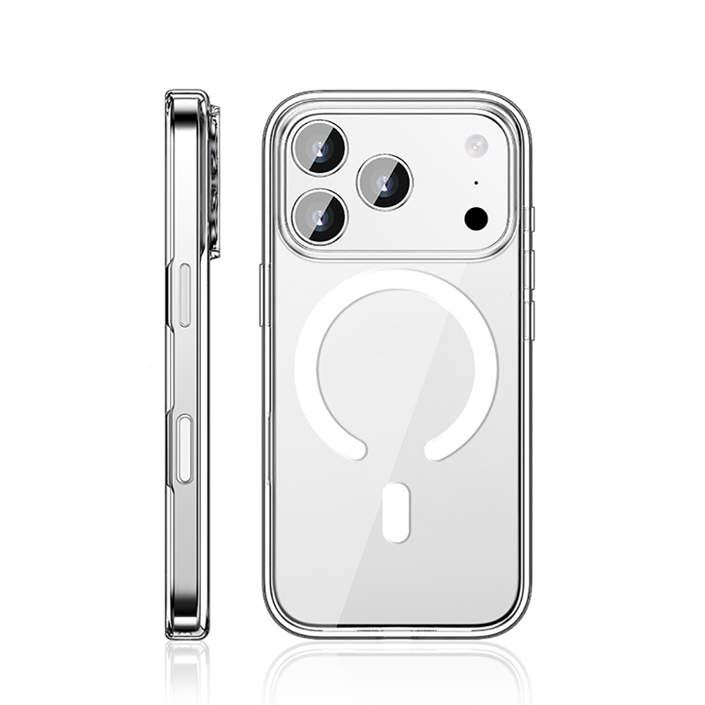 Apple iPhone 17 Pro Kılıf M-safe Şarj Özellikli Transparan Sert PC Wlons Pita Kapak - 1