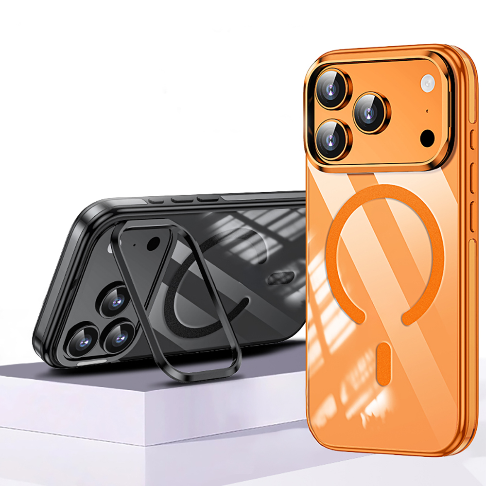 Apple iPhone 17 Pro Kılıf M-safe Şarj Özellikli Wlons Standlı Efsane Kapak - 16