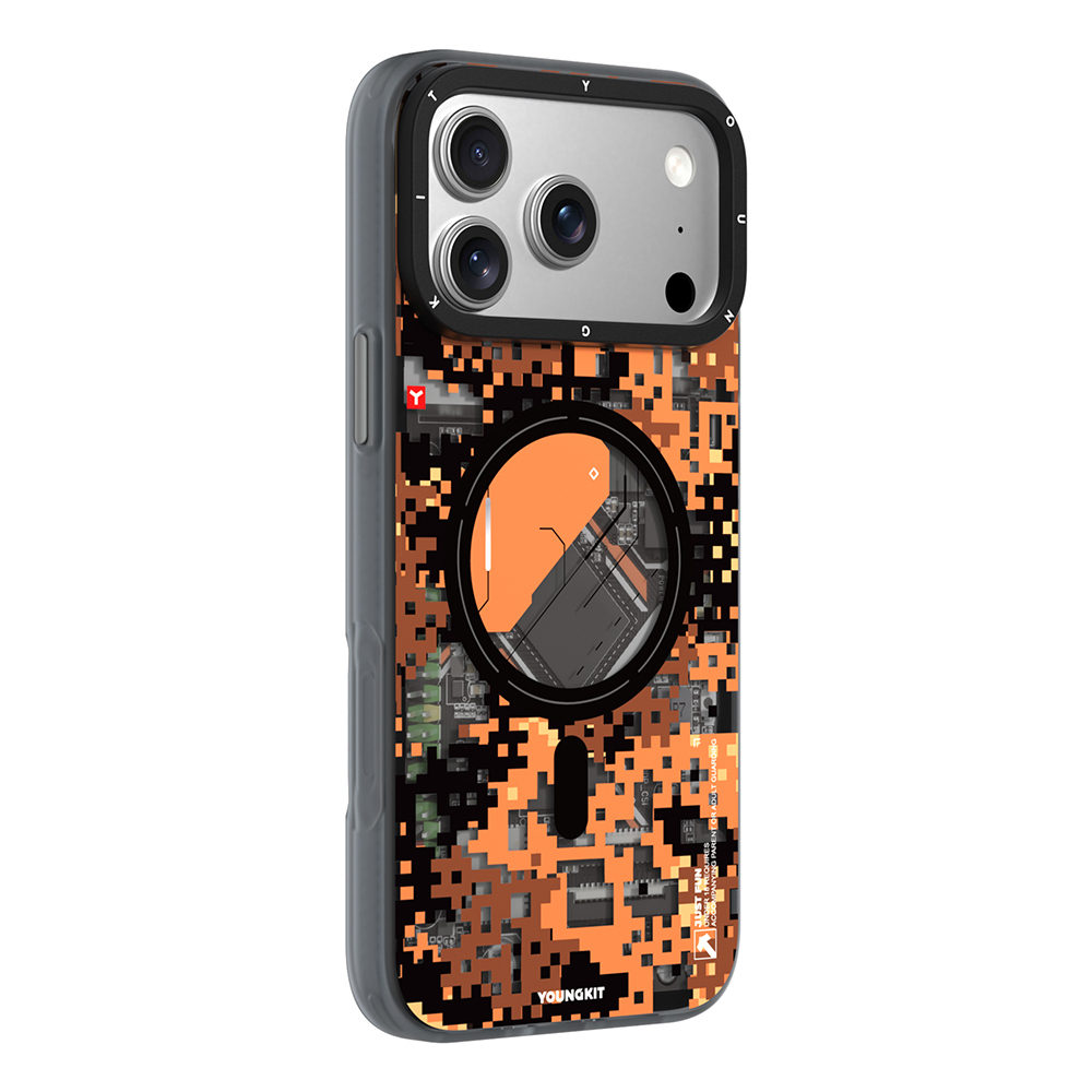 Apple iPhone 17 Pro Kılıf M-Safe Şarj Özellikli Youngkit Camouflage Sykell Serisi Kapak - 7