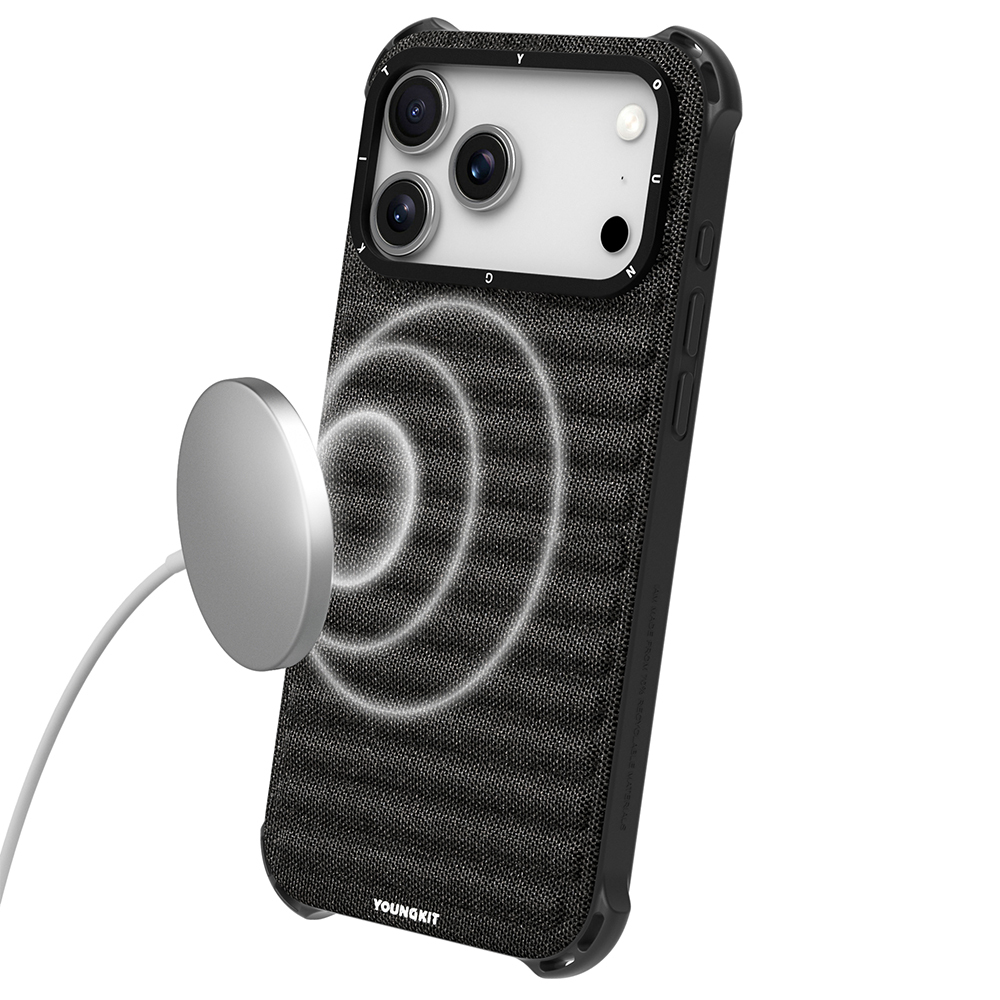 Apple iPhone 17 Pro Kılıf M-safe Şarj Özellikli Youngkit Canvas Serisi Kapak - 14
