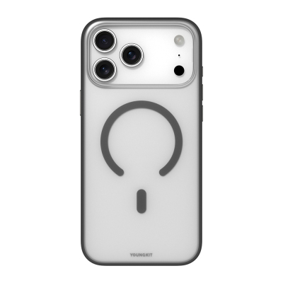 Apple iPhone 17 Pro Kılıf M-safe Şarj Özellikli Youngkit Clear Serisi Kapak Siyah