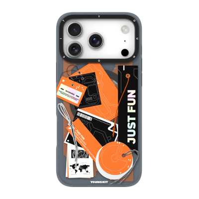 Apple iPhone 17 Pro Kılıf M-Safe Şarj Özellikli Youngkit Different Dimension Serisi Kapak Turuncu