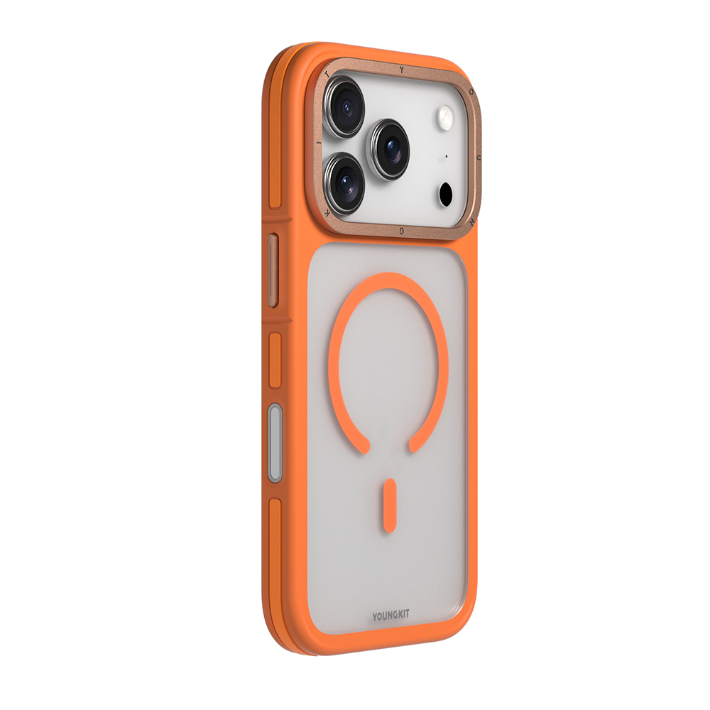 Apple iPhone 17 Pro Kılıf M-safe Şarj Özellikli Youngkit Rock Sand Serisi Kapak - 14