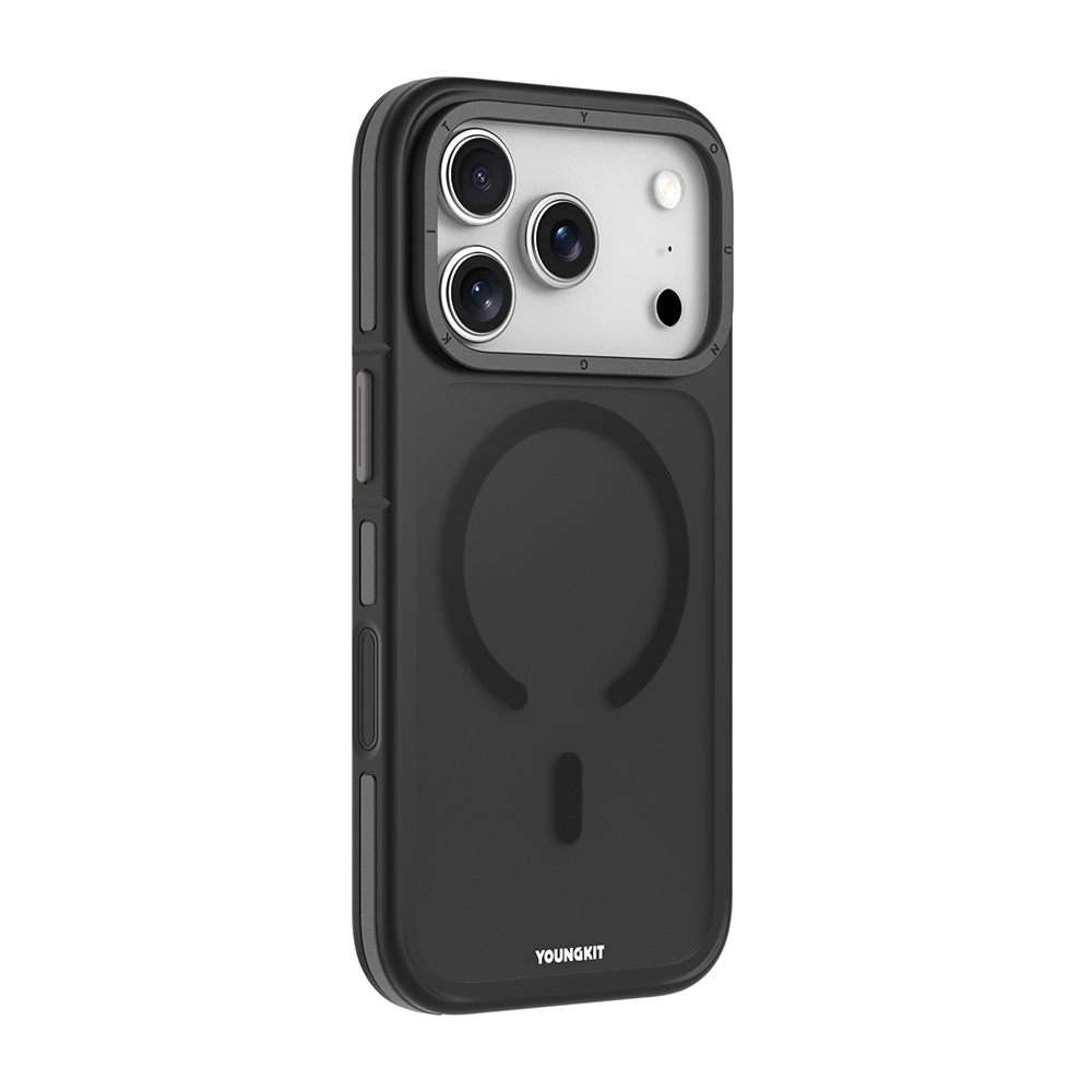 Apple iPhone 17 Pro Kılıf M-safe Şarj Özellikli Youngkit Rock Sand Serisi Kapak - 4