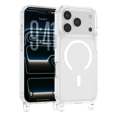 Apple iPhone 17 Pro Kılıf M-safe Şarj Özellikli Zore X-Rop Kapak Şeffaf