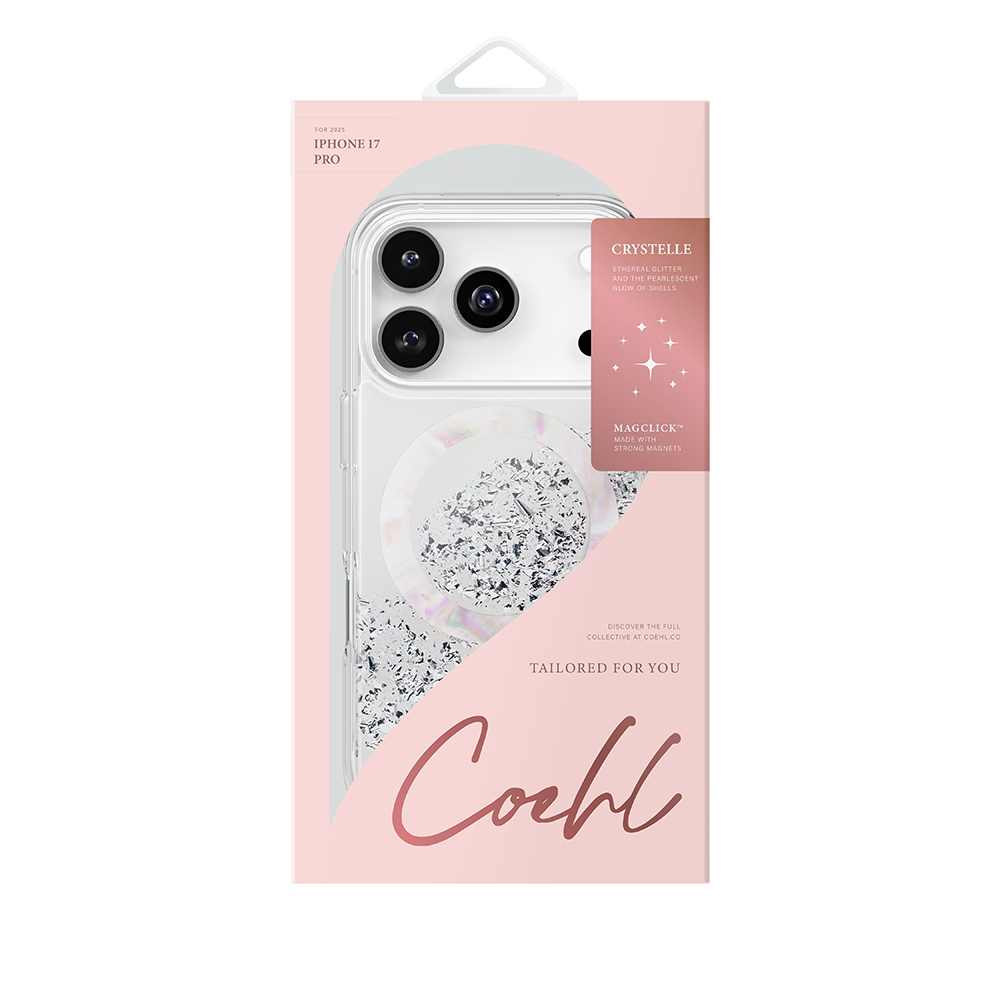 Apple iPhone 17 Pro Kılıf M-safe Şarj Parlak Kristal Desenli Coehl Crystelle Kapak - 4