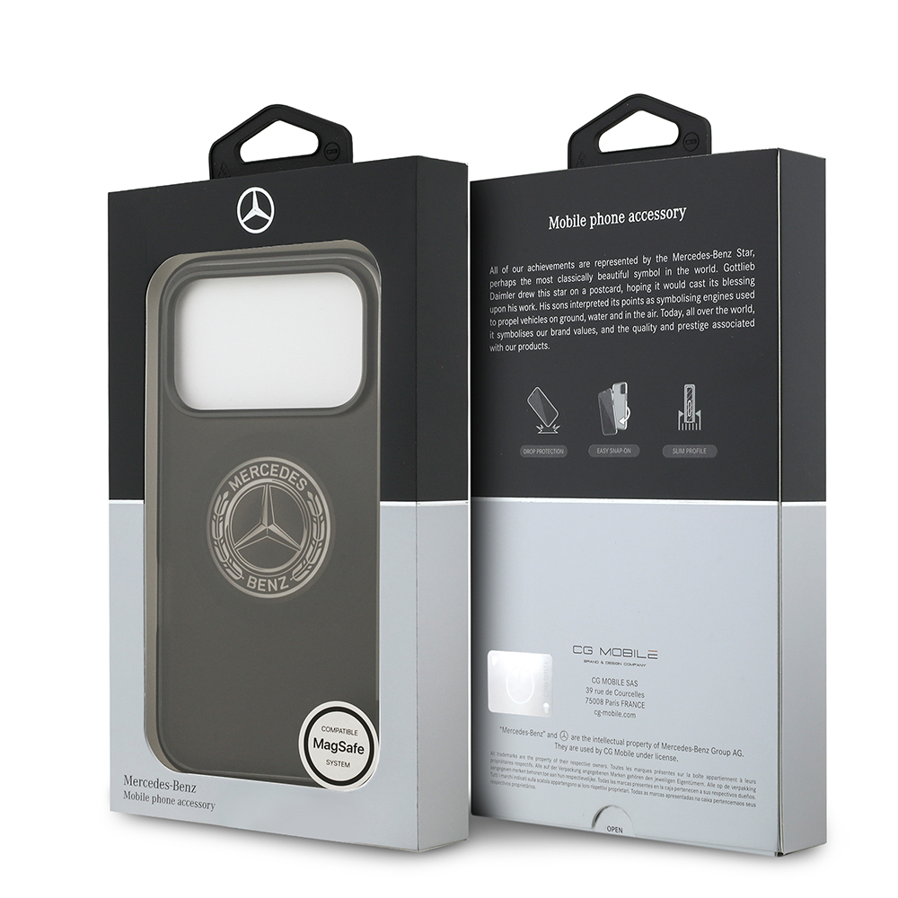 Apple iPhone 17 Pro Kılıf Mercedes Benz Orjinal Lisanslı M-safe Şarj Özellikli Buzlu PC Nostaljik Yıldız Dizayn Kapak - 16