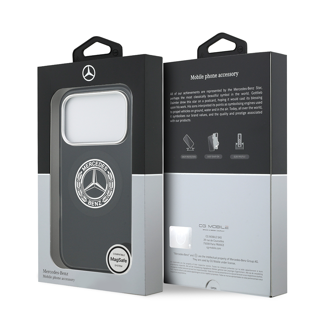 Apple iPhone 17 Pro Kılıf Mercedes Benz Orjinal Lisanslı M-safe Şarj Özellikli Çift Katmanlı PC Nostaljik Yıldız Dizayn Kapak - 31