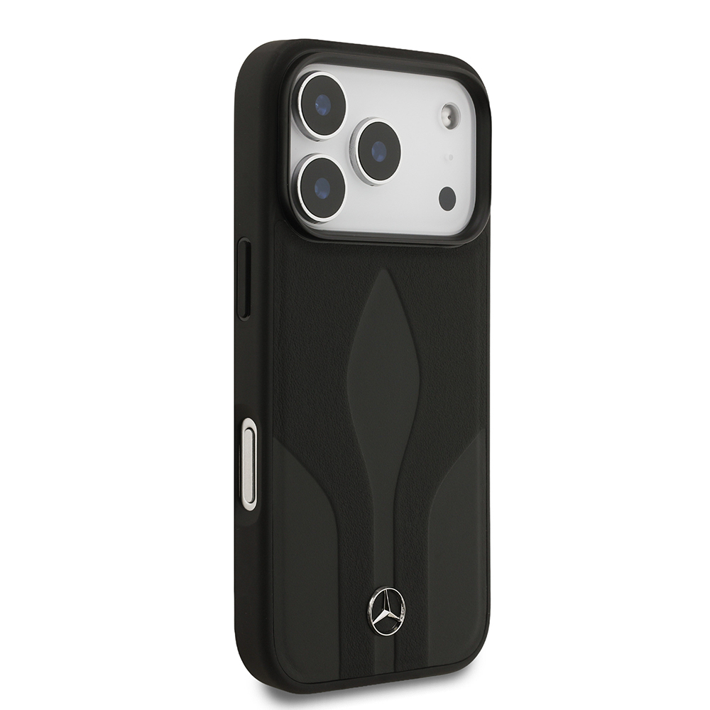 Apple iPhone 17 Pro Kılıf Mercedes Benz Orjinal Lisanslı M-safe Şarj Özellikli Dokulu Desenli Deri Kapak - 5
