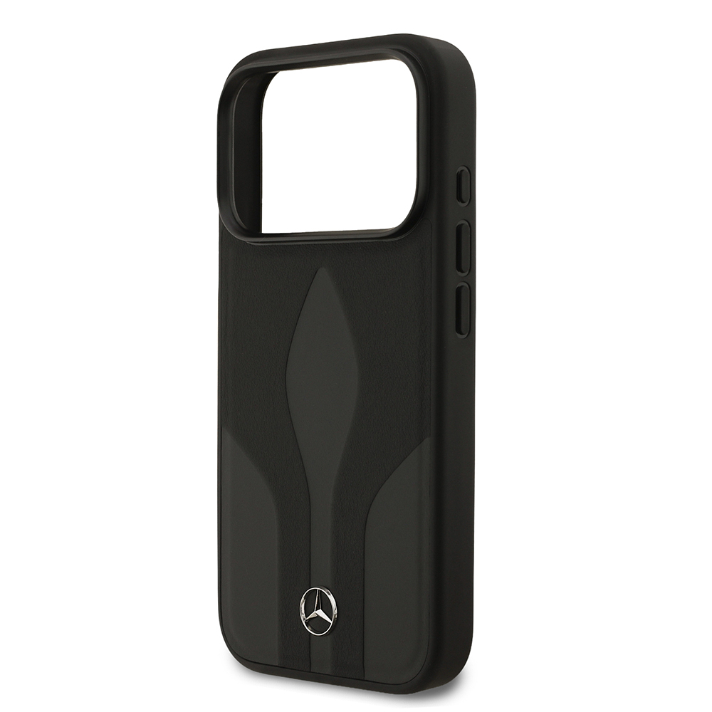 Apple iPhone 17 Pro Kılıf Mercedes Benz Orjinal Lisanslı M-safe Şarj Özellikli Dokulu Desenli Deri Kapak - 7