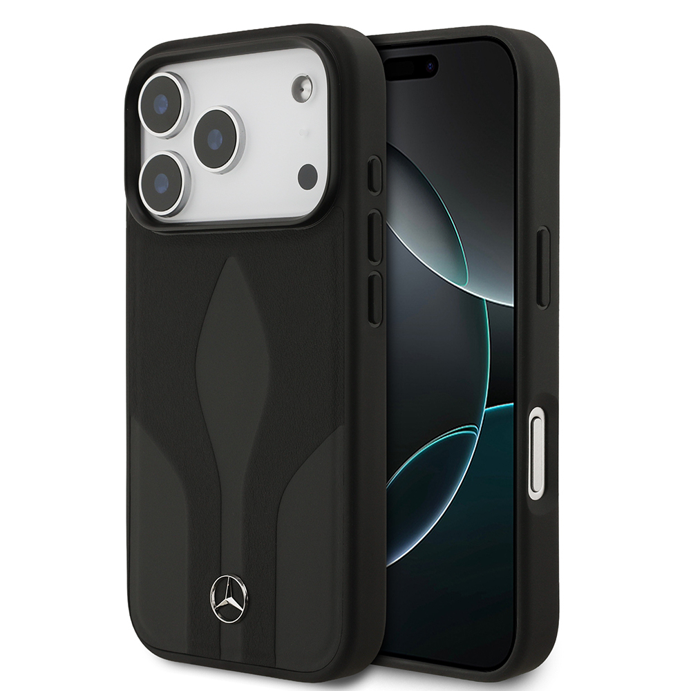 Apple iPhone 17 Pro Kılıf Mercedes Benz Orjinal Lisanslı M-safe Şarj Özellikli Dokulu Desenli Deri Kapak - 2