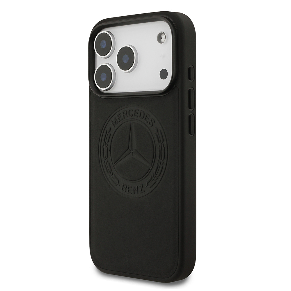 Apple iPhone 17 Pro Kılıf Mercedes Benz Orjinal Lisanslı M-safe Şarj Özellikli Hakiki Deri Nostaljik Yıldız Dizayn Kapak - 3