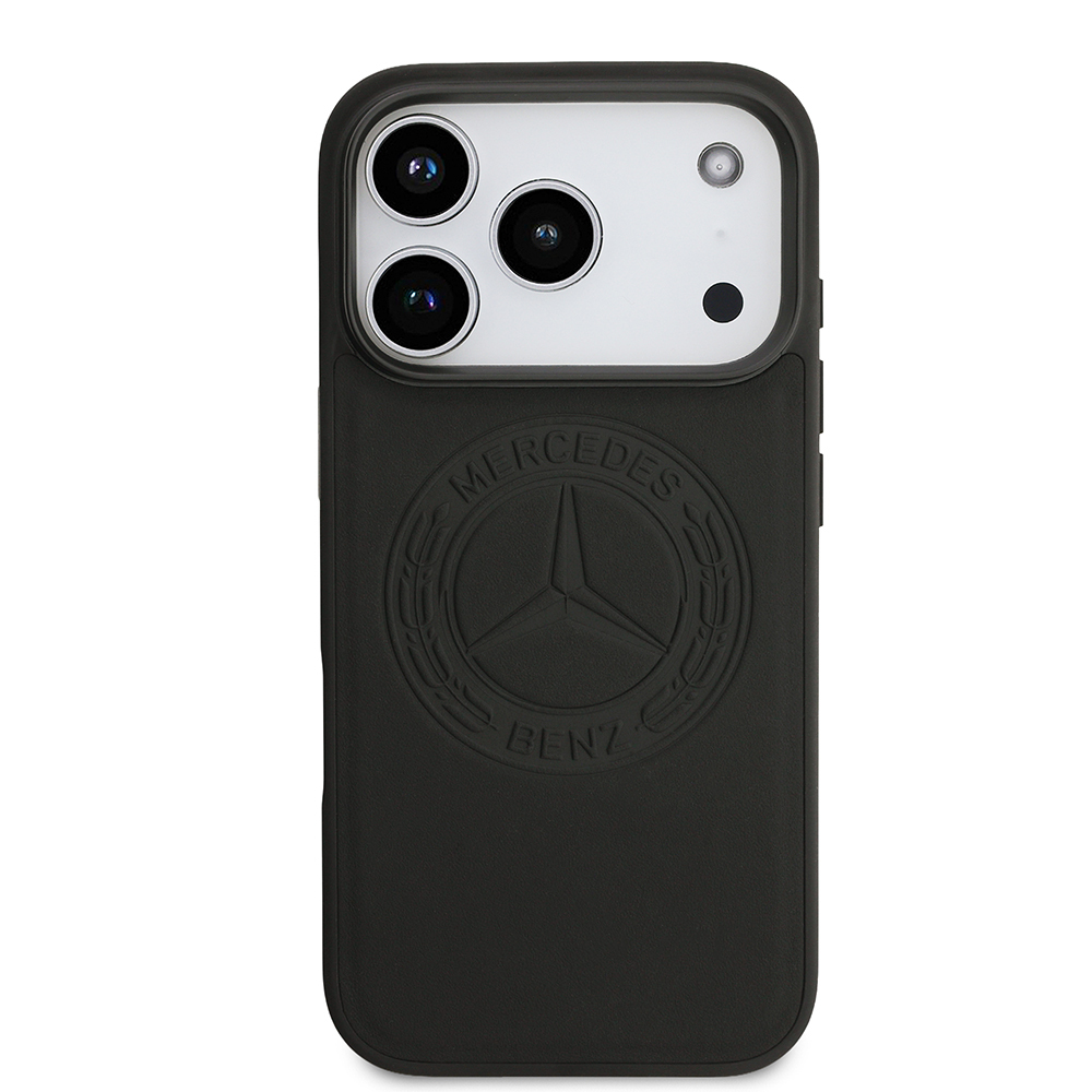 Apple iPhone 17 Pro Kılıf Mercedes Benz Orjinal Lisanslı M-safe Şarj Özellikli Hakiki Deri Nostaljik Yıldız Dizayn Kapak - 4